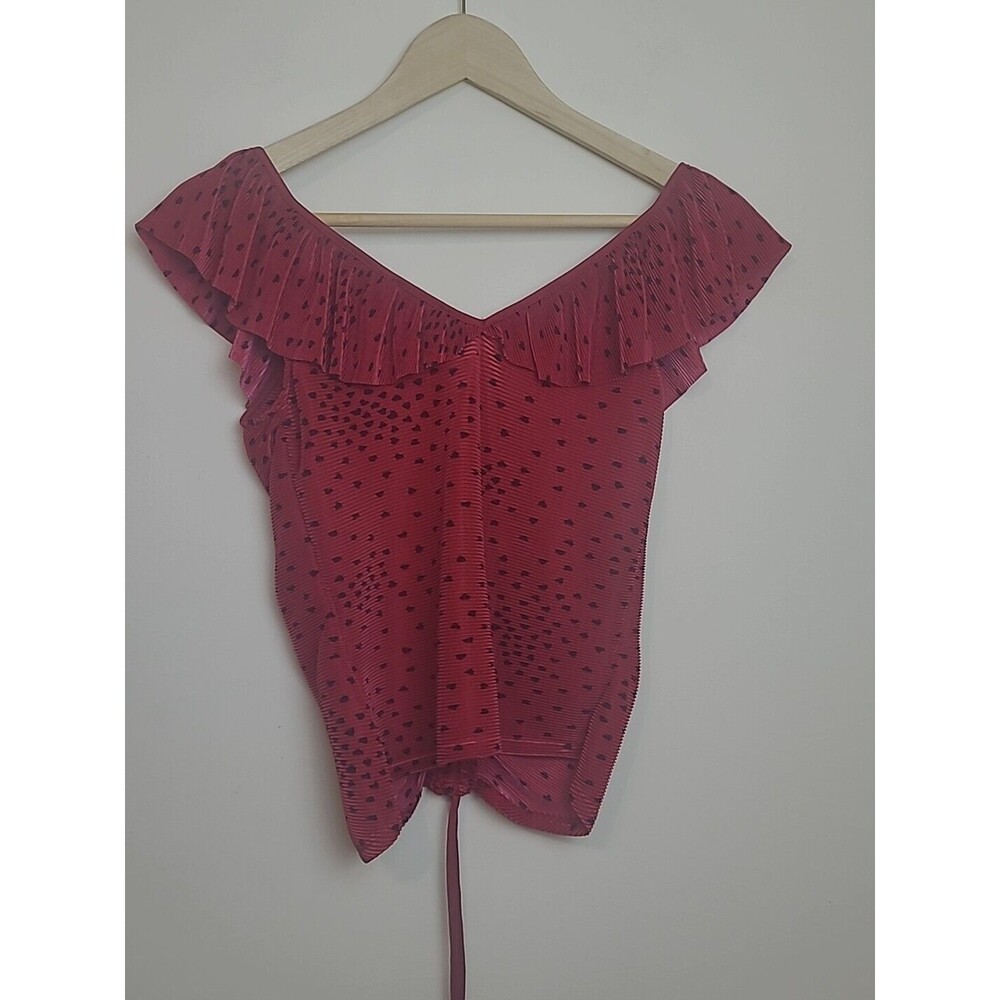 Express Rouched Red Crop Top Size Small - Picture 7 of 11